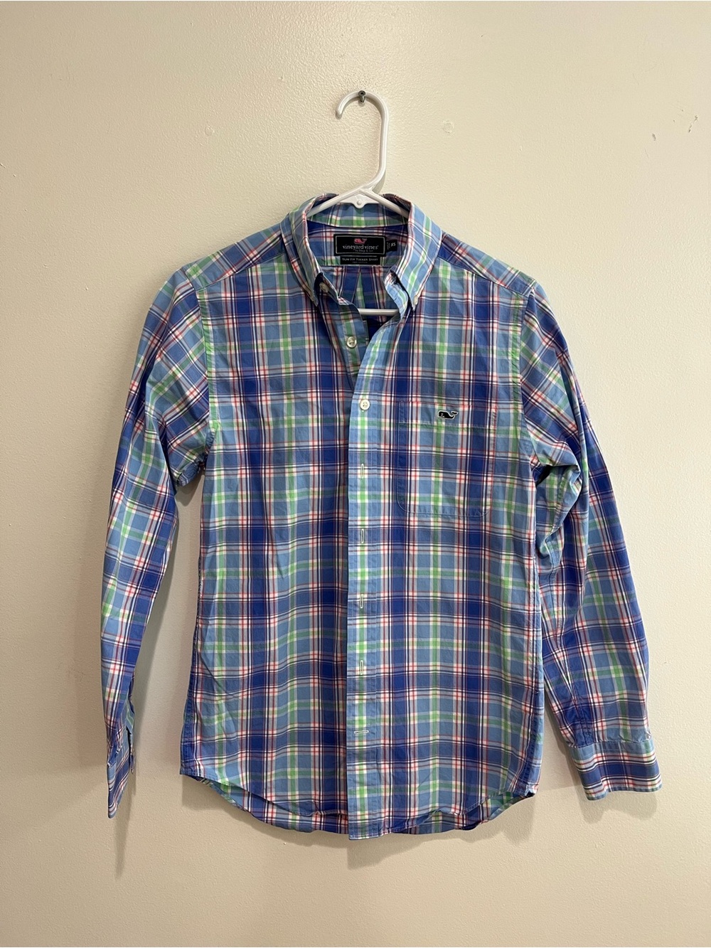 NWOT Vineyard Vines Blue, Green and Pink Plaid Button-Down Shirt